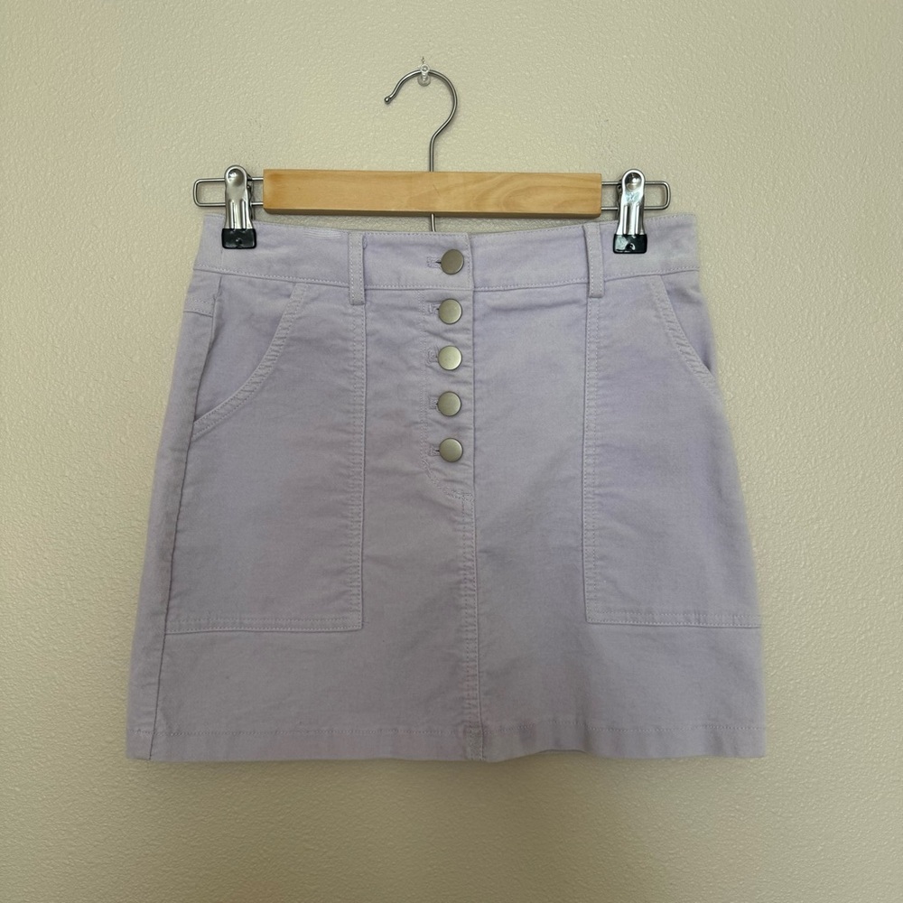 Forever 21 Lilac Button-Front Mini Skirt